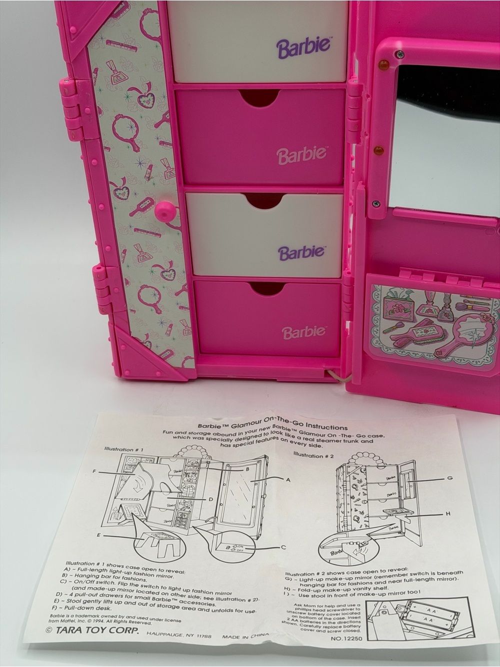 Vintage Barbie Glamour On The Go Carry Case Hot Pink - Tested - Picture 16 of 16